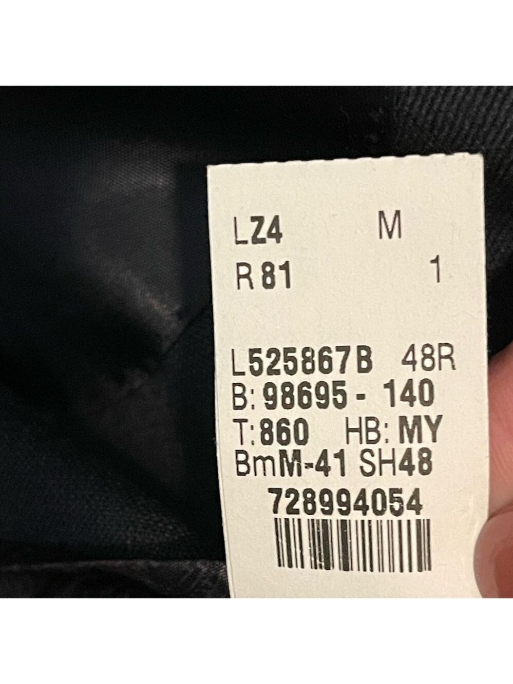 Lauren Ralph Lauren Mens 100% Wool Suit Jacket Blazer Size 48R Two Button Black - Picture 3 of 15